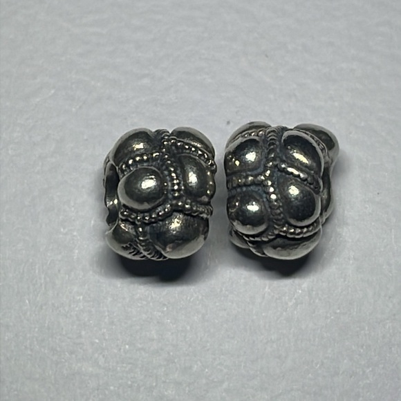 Authentic Pandora pair of journey chunky bubble charms Sterling silver - Picture 2 of 6